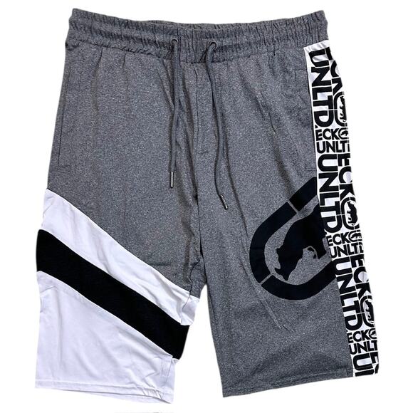 Ecko Unlimited Other - Ecko Unltd Men's Panel Stitched Activewear Shorts in Grey Marled